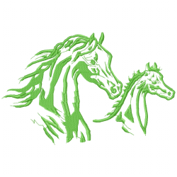 Horses Embroidery Design 12